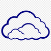 Simple White Cloud SVG Design A simple white cloud design made from interconnected lines and shapes, suitable for use in graphic design projects.