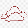 Whimsical Cloud Clip Art A stylized illustration of a cloud used as clip art for digital designs.