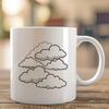 A stylized illustration of a white cloud in the sky.