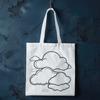 Simple vector graphic design featuring a puffy cumulus cloud shape.