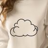 Blue Sky Cloud Silhouette An illustration of a puffy white cloud against a clear blue sky.