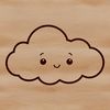 An SVG illustration of a fluffy cumulus cloud against a clear blue sky.