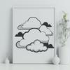 Beautiful Stylized Cloud Art A stylized illustration of a puffy white cloud in various digital formats including SVG and PNG.