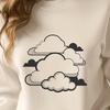 Cloud Illustration in Simple Style A stylized illustration of a white cumulus cloud with smooth edges.