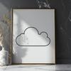 Light and Airy Cloud SVG Design A stylized illustration of a white fluffy cloud against a light blue background.