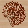 Stylish Seashell Illustration A stylized illustration of a seashell, suitable for vector art designs and cutting machine projects.