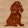 A close-up illustration of a Cocker Spaniel sitting on a surface, suitable for vector design and commercial use.