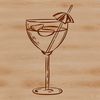 SVG Cocktail Graphic Design A glass filled with a colorful cocktail, made from vector art.