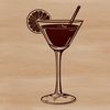 A detailed illustration of a cocktail in a glass, suitable for digital cutting and crafting.