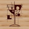 A stylish cocktail served in a glass with ice and garnish, designed as vector art.
