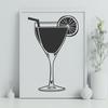 Cocktail Glass Vector Art A detailed illustration of a cocktail in a glass, suitable for vector art and cutting machine projects.