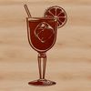 Illustrative representation of a cocktail served in a glass, ideal for digital designs and crafts.