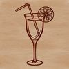 Glass Delight Vector Clip Art A graphic representation of a cocktail served in a glass, suitable for digital cutters or laser engraving.