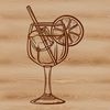 Cocktail Graphics Design SVG File A vector illustration of a cocktail in a glass with ice and garnish, suitable for digital design projects.