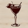 A stylized illustration of a cocktail in a glass, suitable for various design purposes.