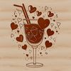 Free Vector Cocktail Illustration Vector illustration of a cocktail in a glass with love hearts design.