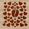 Coffee Bean Icon with Heart Design A stylized coffee bean with love hearts integrated into the design, suitable for digital use.