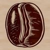 Stylized Coffee Bean Icon A stylized coffee bean icon created in vector format, suitable for digital designs and crafts.