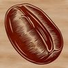 A stylized illustration of a coffee bean, suitable for various design applications.