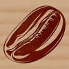 A vector illustration of a single coffee bean in various styles.