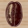 A single coffee bean illustrated in vector format as a standalone graphic.