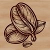 Beautiful Coffee Icon in SVG Format A stylized illustration of a single coffee bean, created in vector format for use in various designs.
