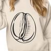 A stylized illustration of a coffee bean, suitable for use in graphic design projects.