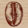 Beautiful Vector Coffee Bean Icon A single coffee bean illustrated as a standalone graphic in vector format.