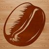 Coffee Bean Icon in Simple Design A single coffee bean in a simple design, suitable for cutting or etching.