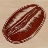 An SVG icon representation of a coffee bean, ideal for web and graphic design use.