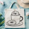 Coffee Break Treat Illustration A stylized illustration of a donut sitting on top of a coffee cup.