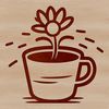 A stylized cup design suitable for clip art, ideal for crafting projects with cutting machines or laser cutters.