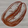 A high-quality illustration of a single coffee bean, created as a vector graphic in SVG format.