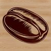 A high-quality vector graphic illustration of a single coffee bean in a detailed style.
