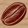 A 2D illustration of a single coffee bean with rounded edges, suitable for digital use in various design formats.