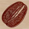 A stylized illustration of a coffee bean, suitable for vector graphics and digital design projects.