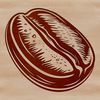 Free Coffee Clip Art Design A high-quality vector illustration of a single coffee bean with detailed lines and shapes.