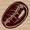 SVG graphic of a single coffee bean for digital designs.