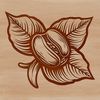 A stylized illustration of a single coffee bean, suitable for various digital applications.