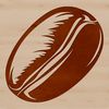 An isolated design of a coffee bean created using SVG technology.