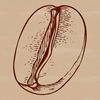 SVG graphic of a coffee bean shape.
