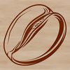 A detailed illustration of a coffee bean, suitable for use in digital design projects.