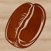 A high-quality digital illustration of a single coffee bean with detailed texture and shading.