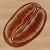 A coffee bean design made from scalable vector graphics.