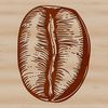 A high-quality SVG icon of a single coffee bean, suitable for various designs and projects.