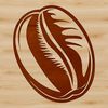 A graphic representation of a single coffee bean designed as a scalable vector image.