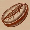 Beautiful Coffee Bean Clip Art A stylized illustration of a coffee bean, ideal for use in graphic design projects.