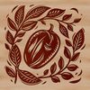 Illustrative coffee bean graphic