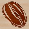 An isolated vector graphic representation of a coffee bean, ideal for print and digital use.