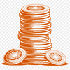 SVG Coin Graphics Free Download A set of colorful coins with varying denominations and designs, created using vector graphics.